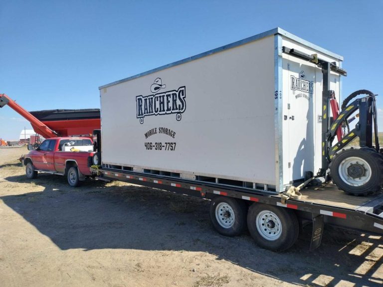 ranchers mobile storage container on a flatbed trailer